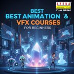 Beginners learning animation and VFX at Arena Animation Vijay Nagar Indore using modern digital tools and software