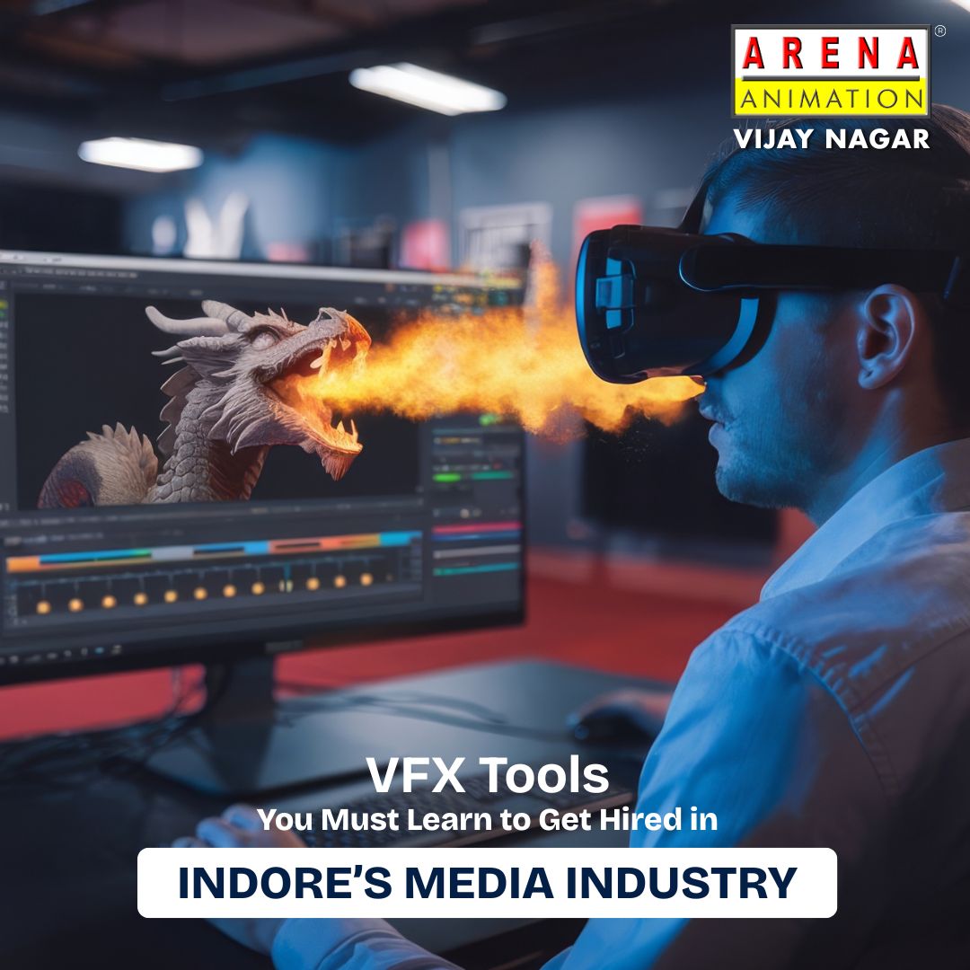 VFX tools training in Indore showing industry software used by media and animation professionals