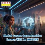 VFX student training on global visual effects projects at Arena Animation Vijay Nagar Indore using industry-standard software